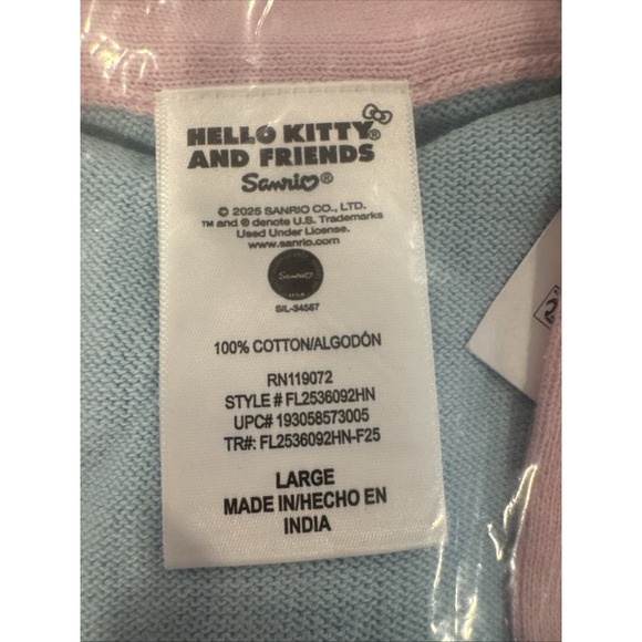 Sanrio Hello Kitty Little Skiing Womens Cardigan Button Front Sweater Size XL - Picture 6 of 11